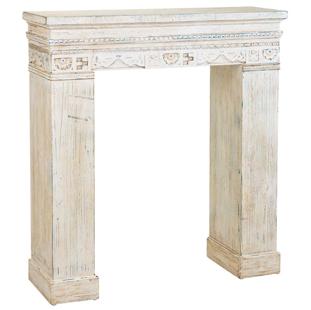 Wonderlust Deco - Marco de chimenea de madera blanco 100x30x110 Blanco 100x30x110h cm