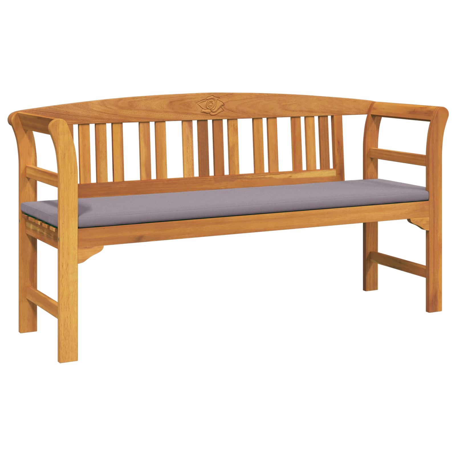 vidaXL Banco de Rosa Natural 157 x 46 x 82,5 cm
