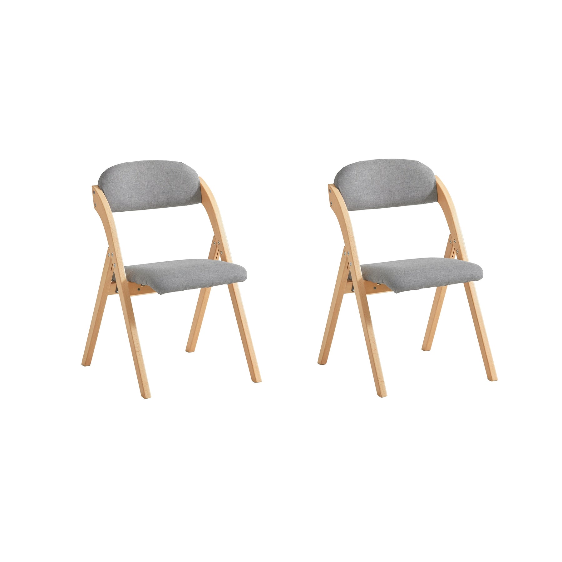SoBuy FST92-Nx2 Lote de 2 Sillas Plegables de Madera con Asiento y Respaldo Tapizado Sillón para Cocina Oficina 47 x 57 x 79 cm ES
