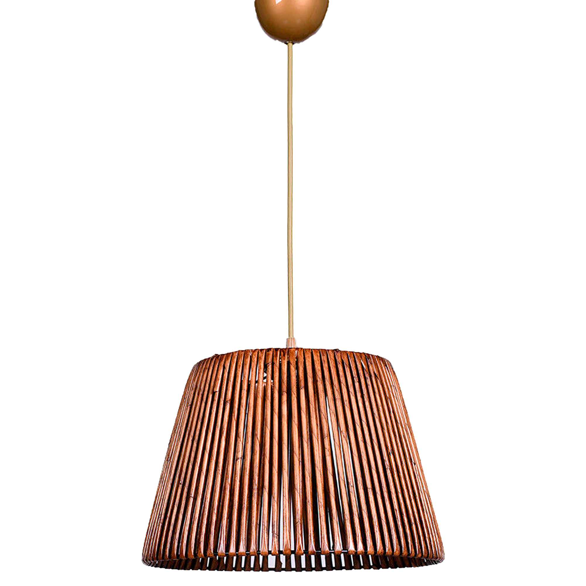 Lámpara de Techo Wellhome Envejecida de 70 Cm con Pantalla de Bambú y Estructura de Madera