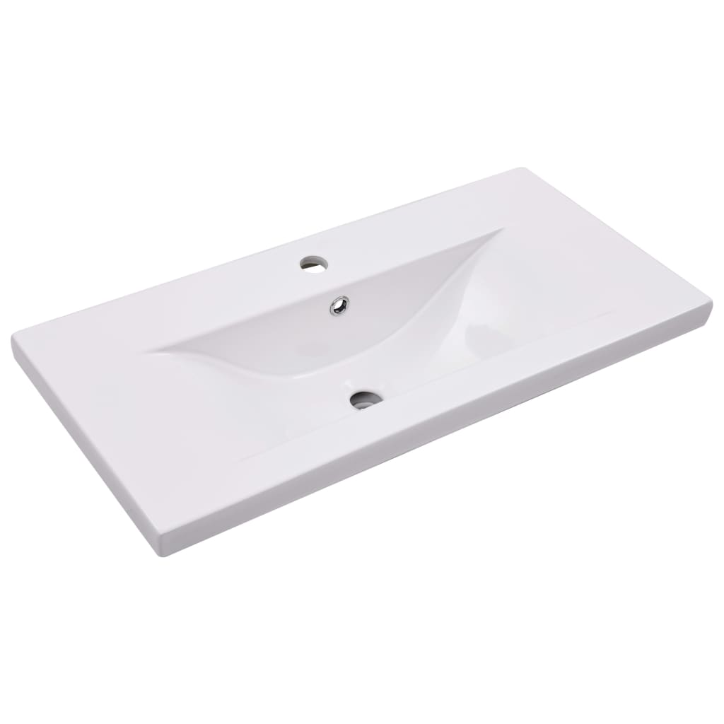 vidaXL Lavabo Encastrado Cerámica Blanco Decoración Baño Casa Dimensiones 42 x 39 x 18 cm,  61 x 39.5 x 18.5 cm,  81 x 39.5 x 18.5 cm y mas