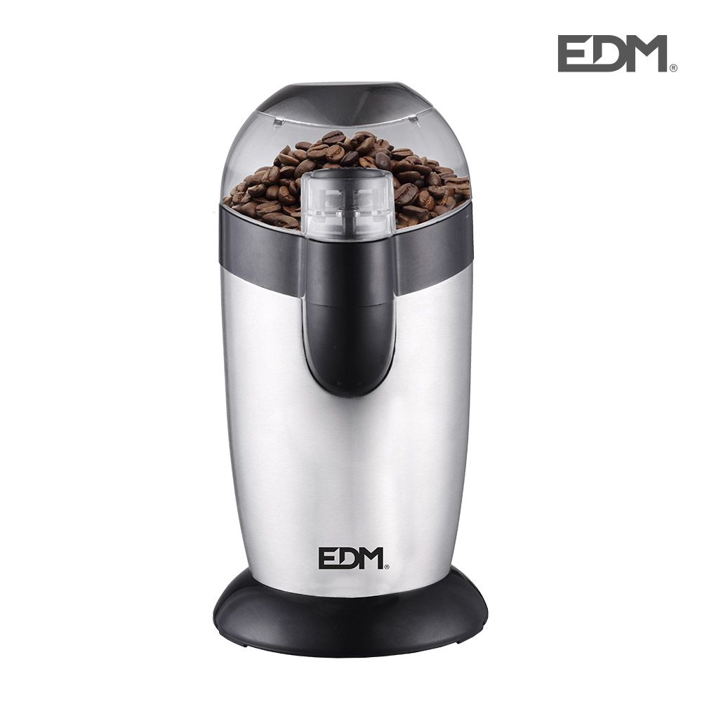 Edm Molinillo de Café 120w ø10x19,5cm con Bloqueo de Seguridad y Cuchillas de Acero Inoxidable