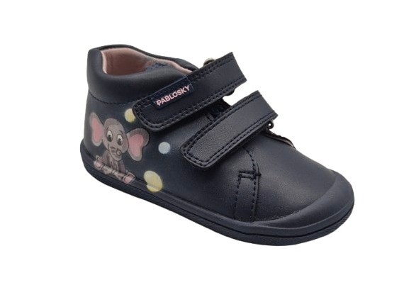 Pablosky - Botas barefoot para niñas modelo 061225, cómodas y flexibles para uso diario en color navy, ideal para desarrollo natural del pie