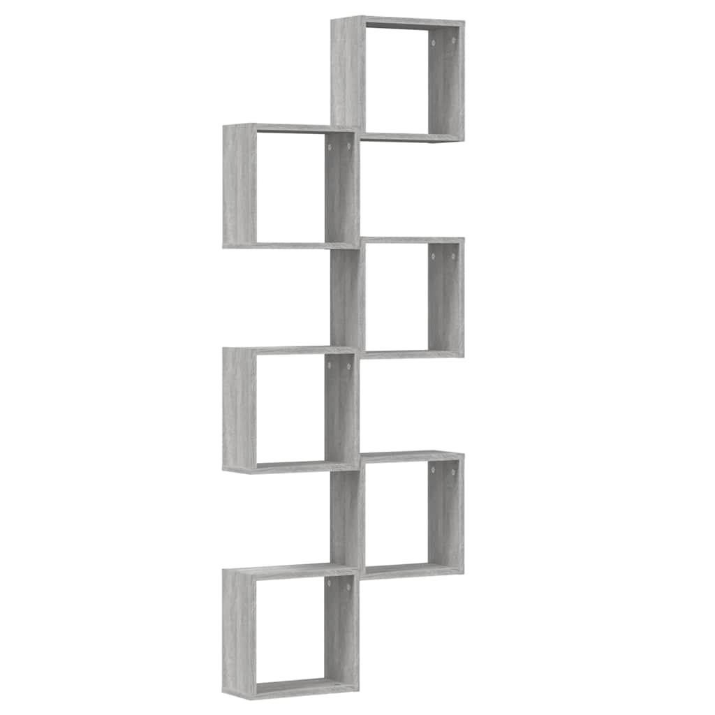 vidaXL Estantes cubo de pared 6 unidades gris sonoma 30x15x30 cm