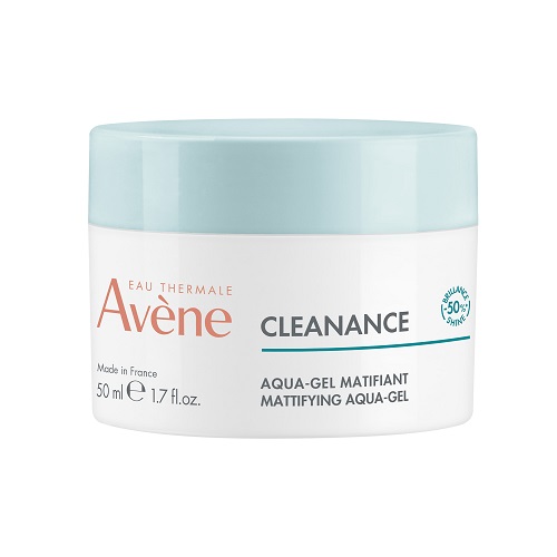 Avène Cleanance Aqua Gel Matificante 50 Ml - Tratamiento para Pieles Sensibles - Reduce Brillos - Hidratación 24h - Limpiadores Faciales
