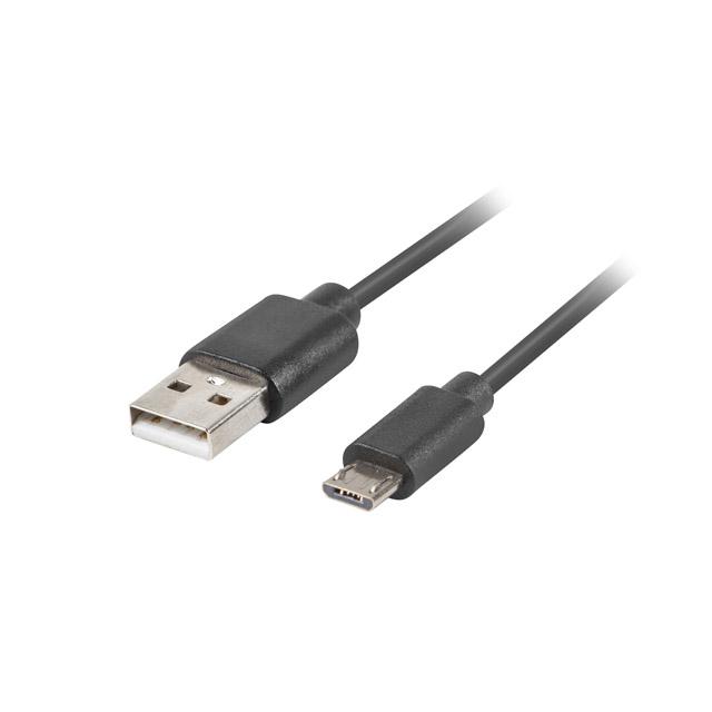CABLE USB LANBERG CA-USBM-20CU-0018-BK - CONECTORES USB A A MICRO USB - QC 3.0 - 1.8M - NEGRO