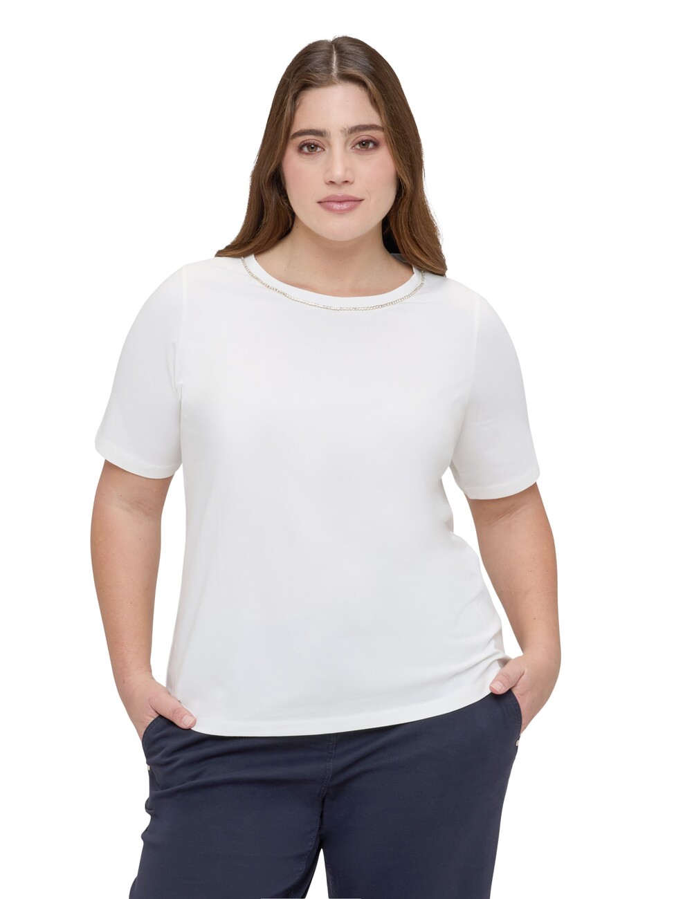 Fiorella Rubino - Camiseta de algodón con aplicaciones luminosas