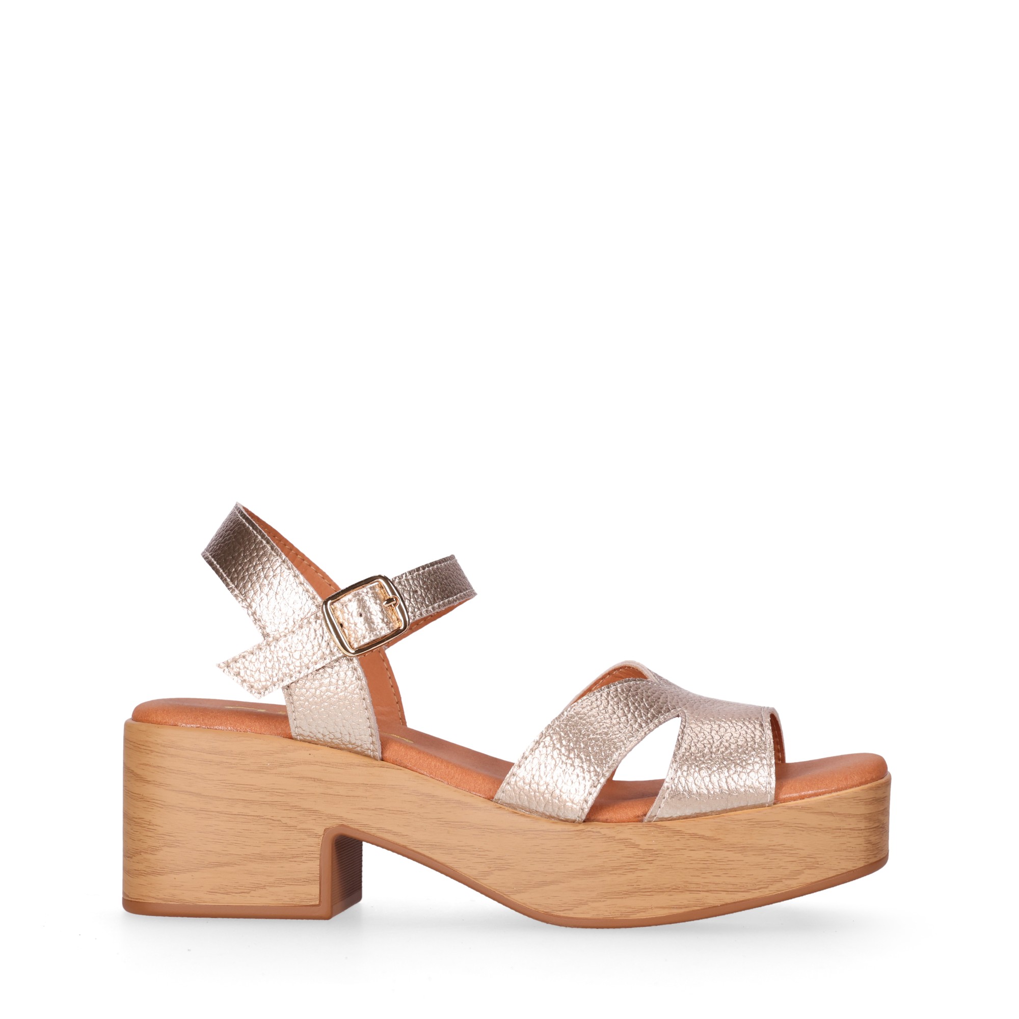 Chika10 Leather HACHI 11 Sandalia Plataforma Platino/Lg.Gold