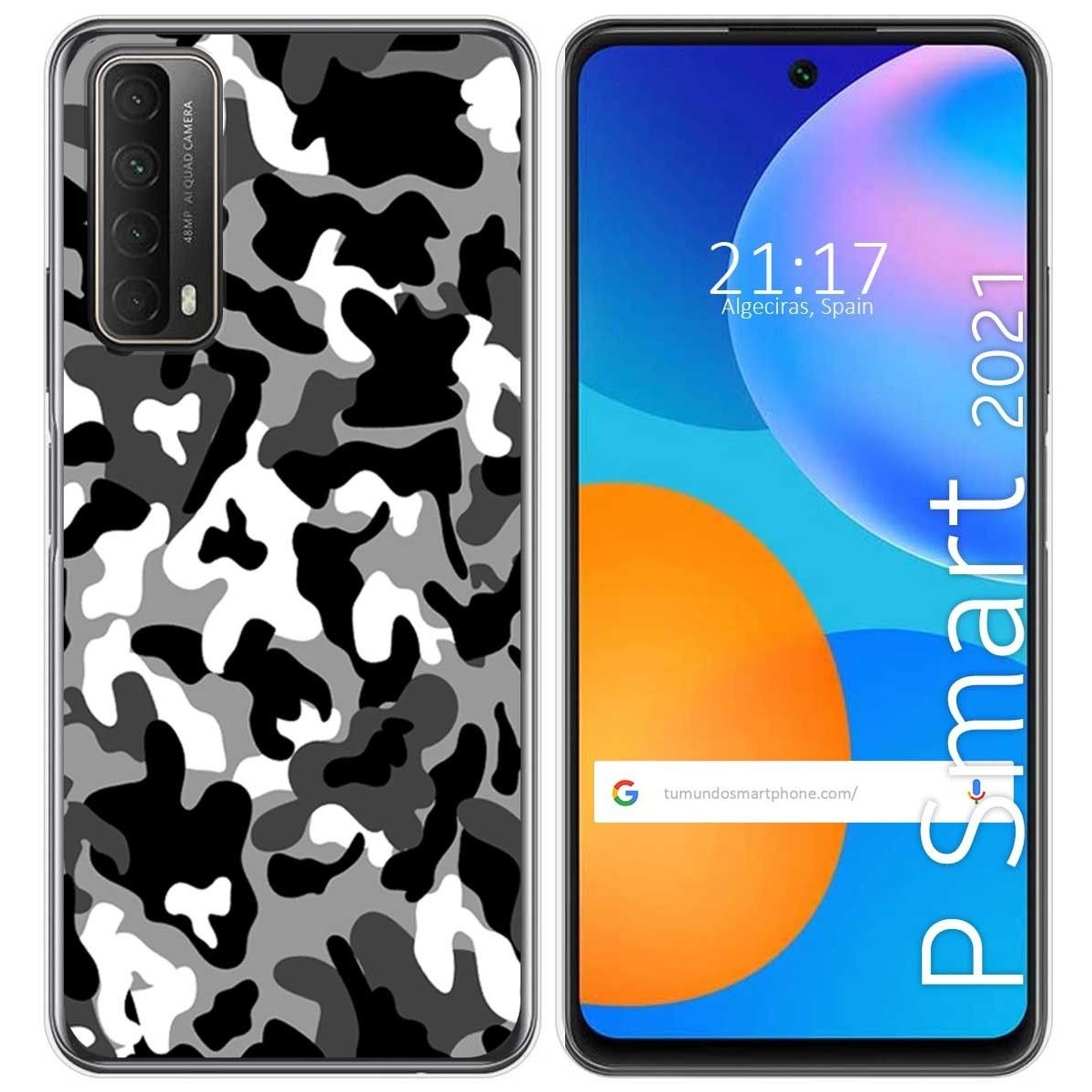 Tumundosmartphone Funda Gel Tpu para Huawei P Smart 2021 diseño Snow Camuflaje Dibujos