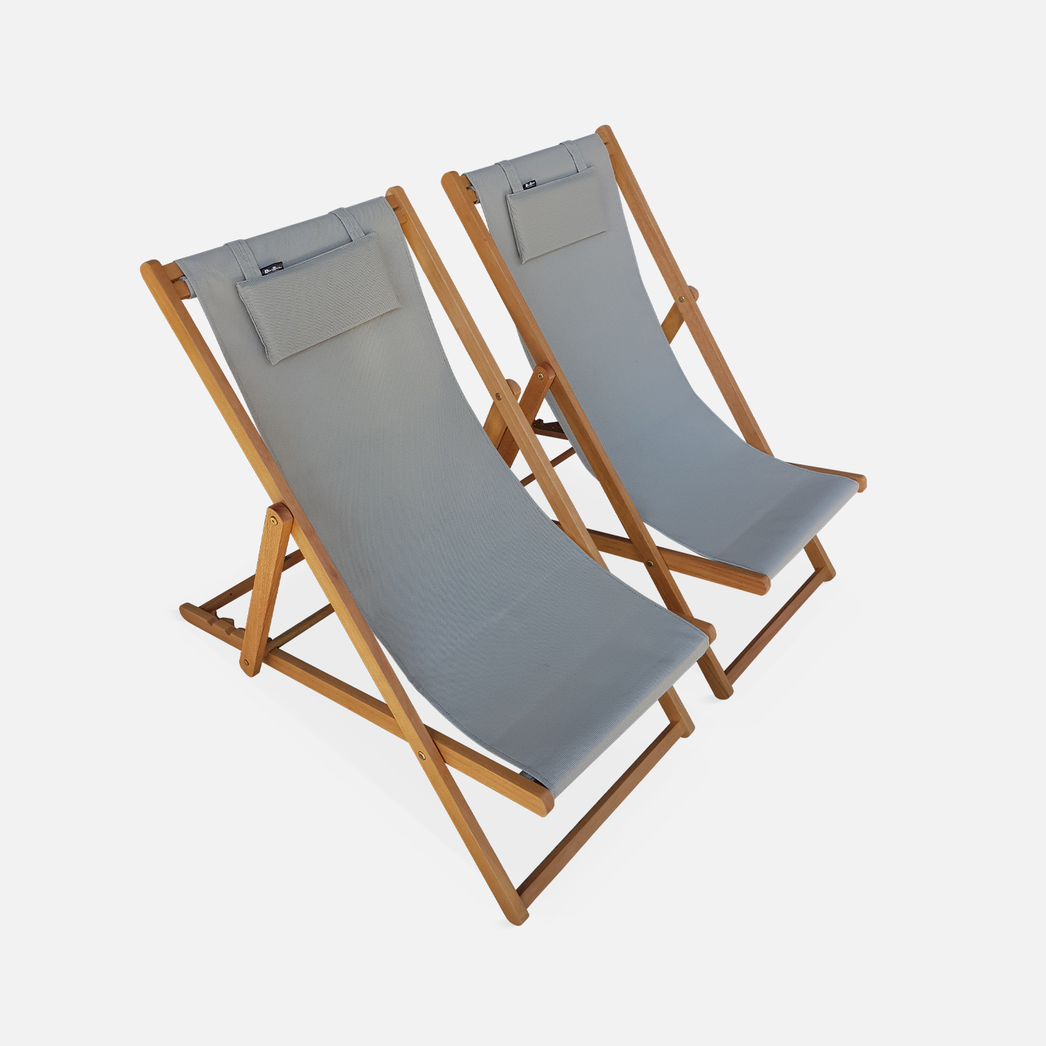 sweeek - Silla plegable de madera de eucalipto, set de 2 , Creus , 102x56x86