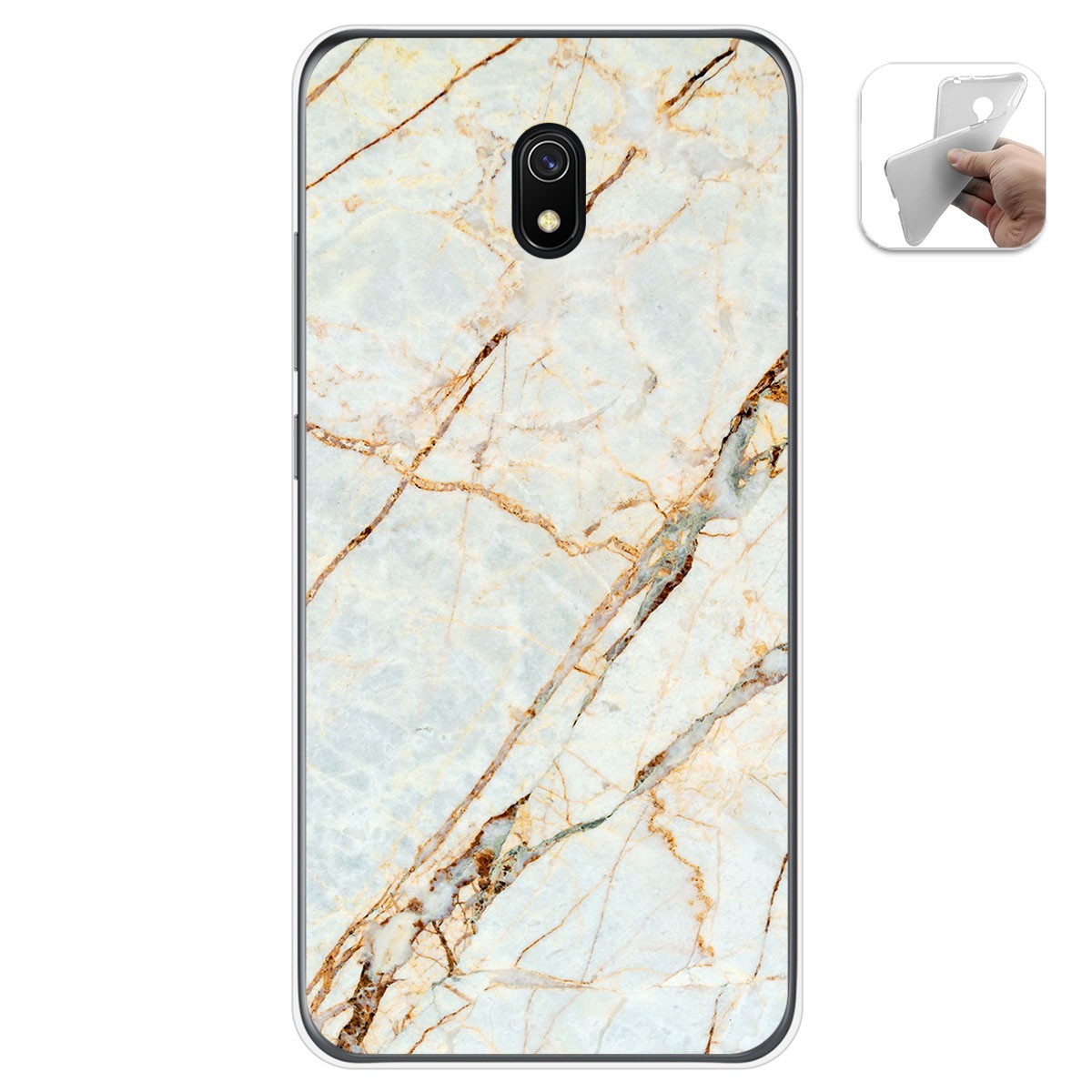 Tumundosmartphone Funda Gel Tpu para Xiaomi Redmi 8A diseño Mármol 13 Dibujos