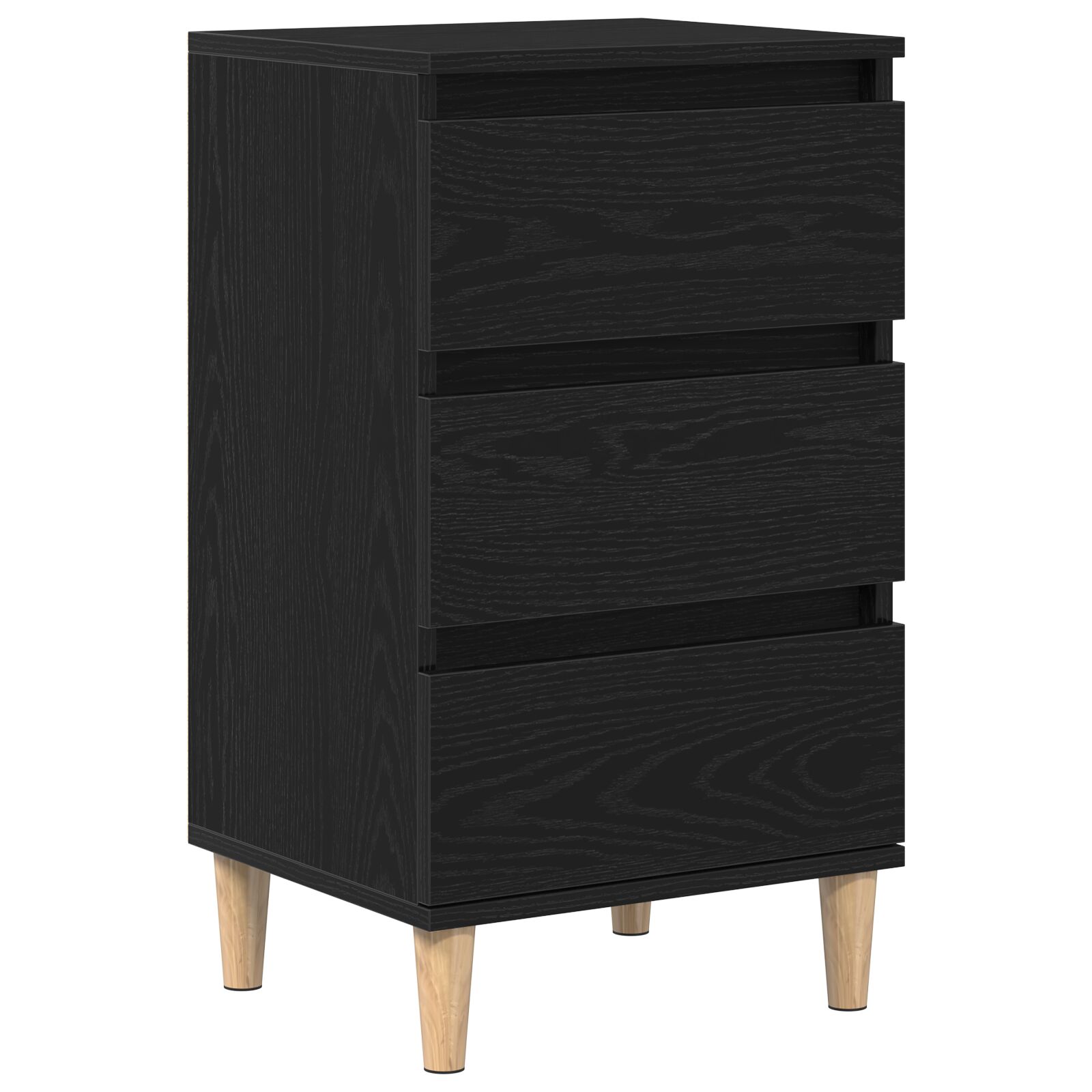 Mesa de Noche vidaXL Negro Roble 40x35x70 cm Madera Elaborada