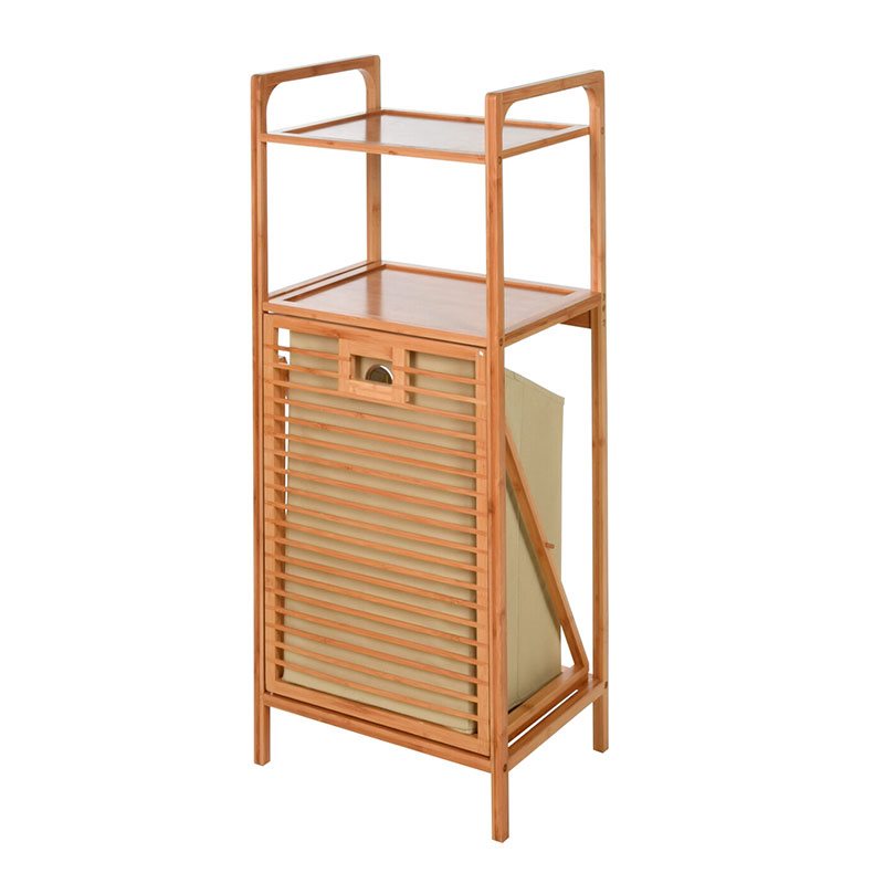 Koopman Estantería Para Baño Bamboo Con Bolsa Para Ropa Sucia Natural/Beige 95X40x30 Cm Beige Extra