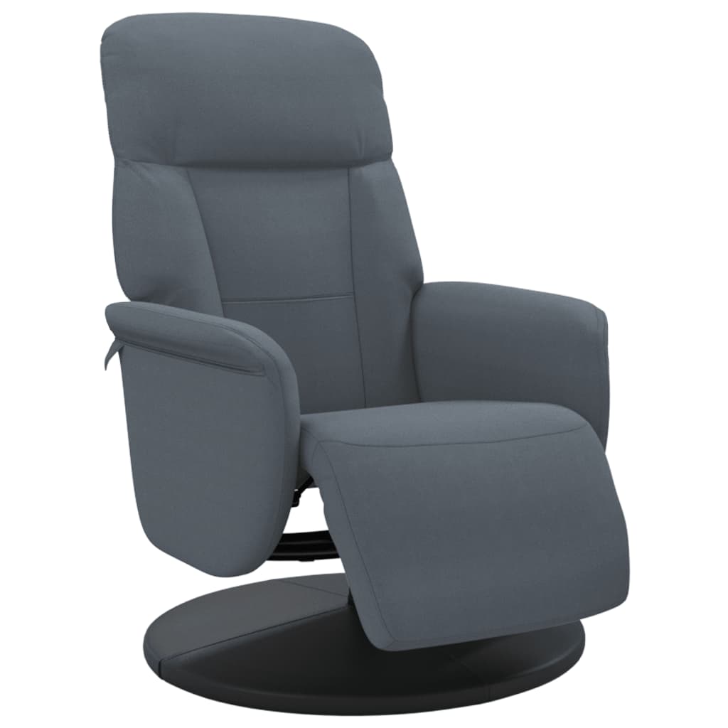 vidaXL Sillón reclinable con reposapiés terciopelo gris oscuro