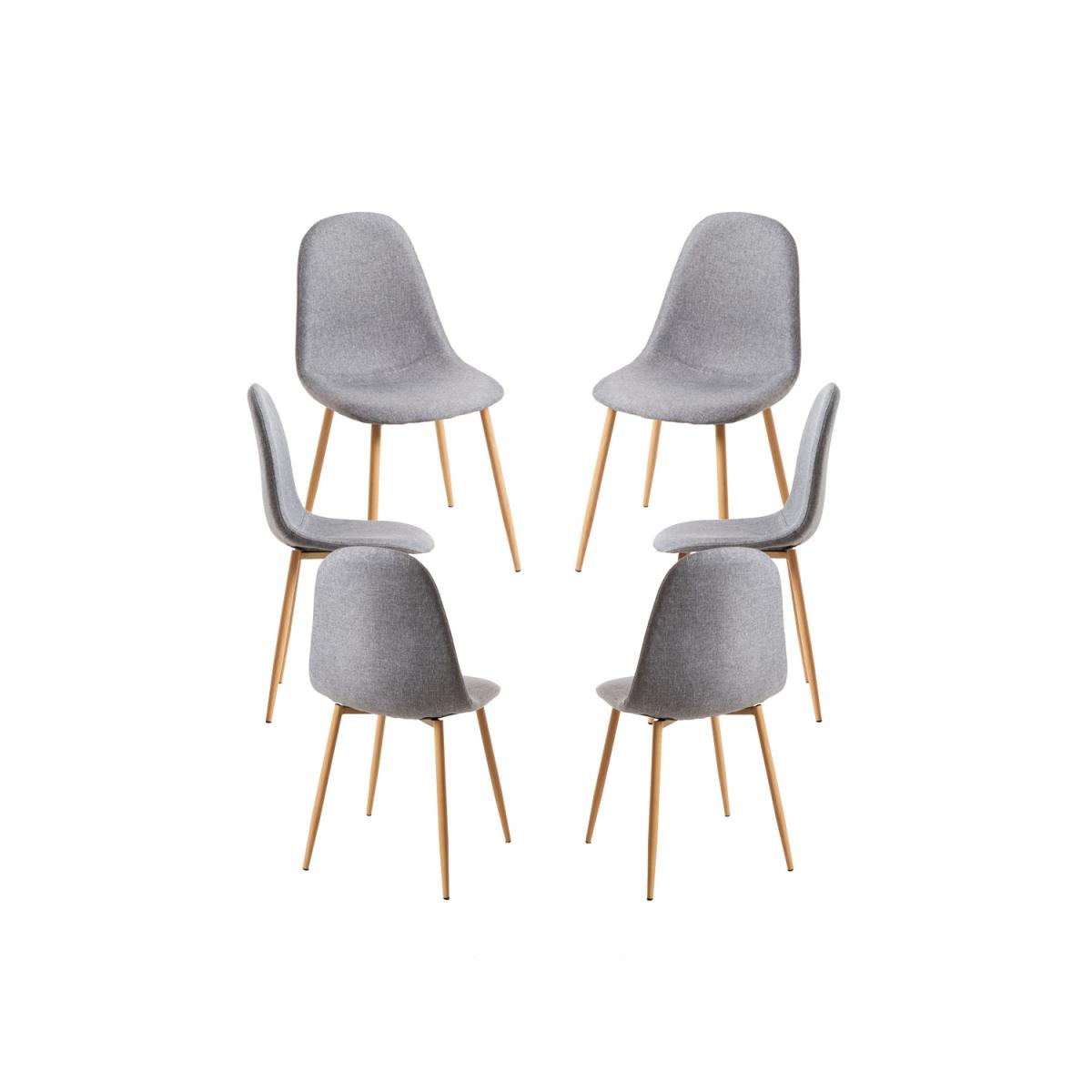 Regalos Miguel - Packs Sillas Comedor - Pack 6 Sillas Teok Tela - Gris claro