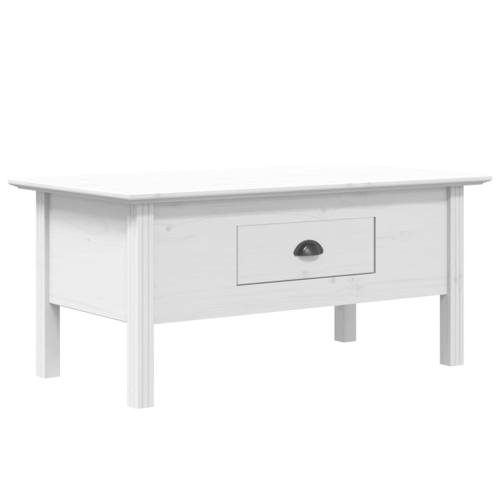 Vidaxl Mesa de Centro BODO de Madera Maciza de Pino 100x55x46 Cm - Blanco