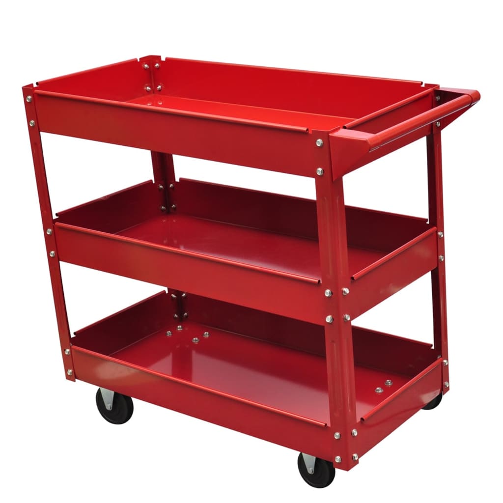 vidaXL Carrito para Herramientas Rojo Carro Utensilios Taller Modelo 2 capas, 3 capas