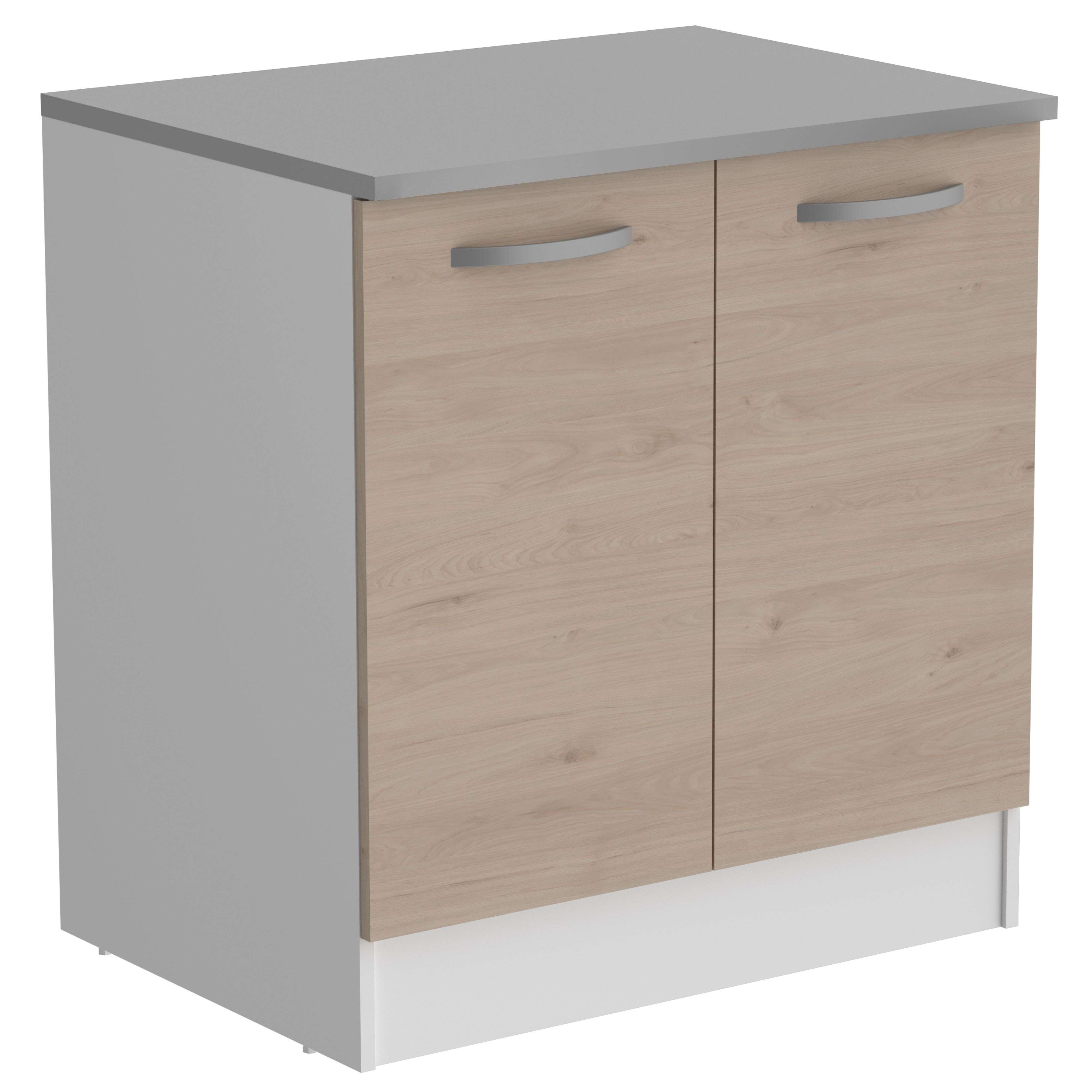 Miroytengo Módulo Cocina Inferior Eko 2 Puertas Roble Jackson y Blanco 80x60cm