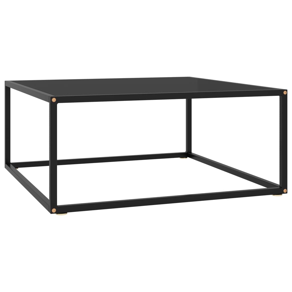 Vidaxl Mesa de Centro con Vidrio 80x80x35 Cm Transparente, Negro, Blanco