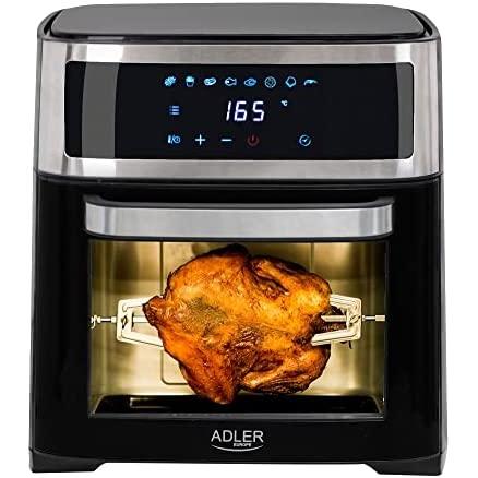 Adler Horno Freidora de Aire Caliente 13L Convección Sin Aceite 8 Programas