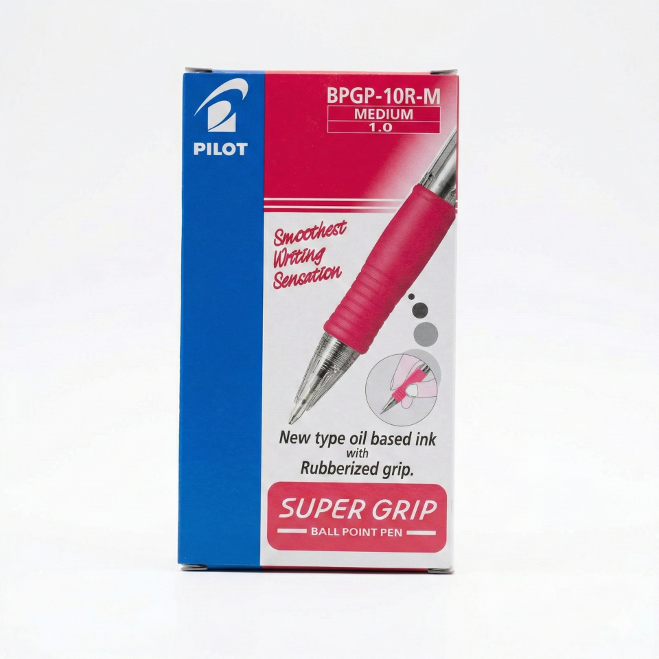 Caja 12 Bolígrafos Pilot Supergrip Retráctil (Azul/Negro)