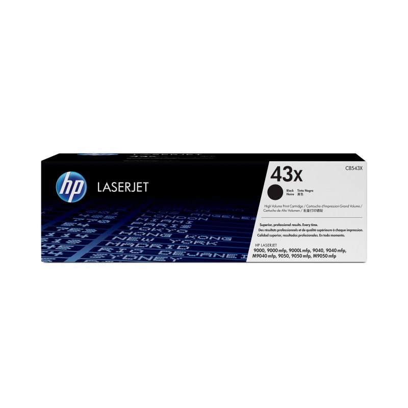 HP - Cartucho original de tóner negro de alto rendimiento 43X LaserJet C8543X