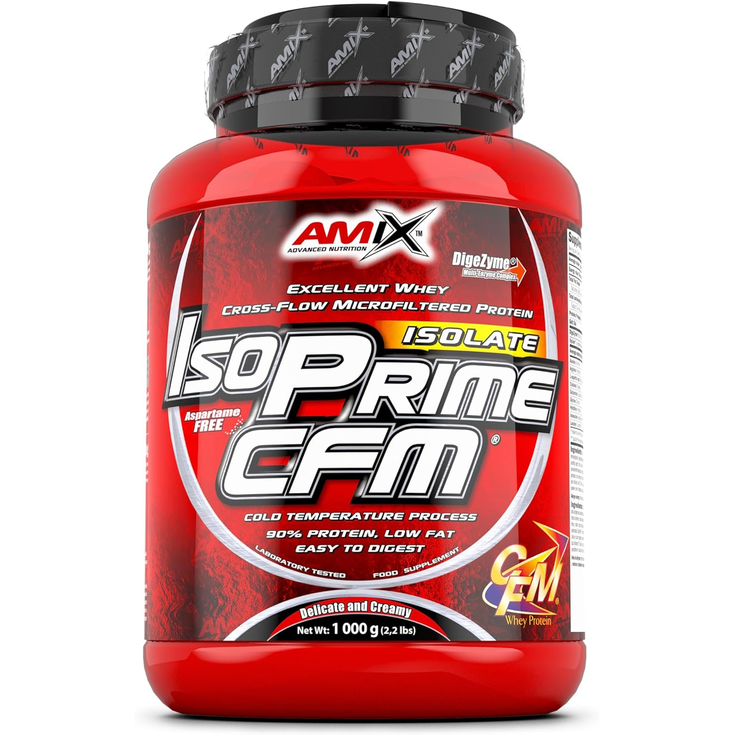 AMIX - Proteína Isolada Isoprime CFM, 1 Kg Alta en Aminoácidos y con Enzimas Digestivas para Recuperación Muscular