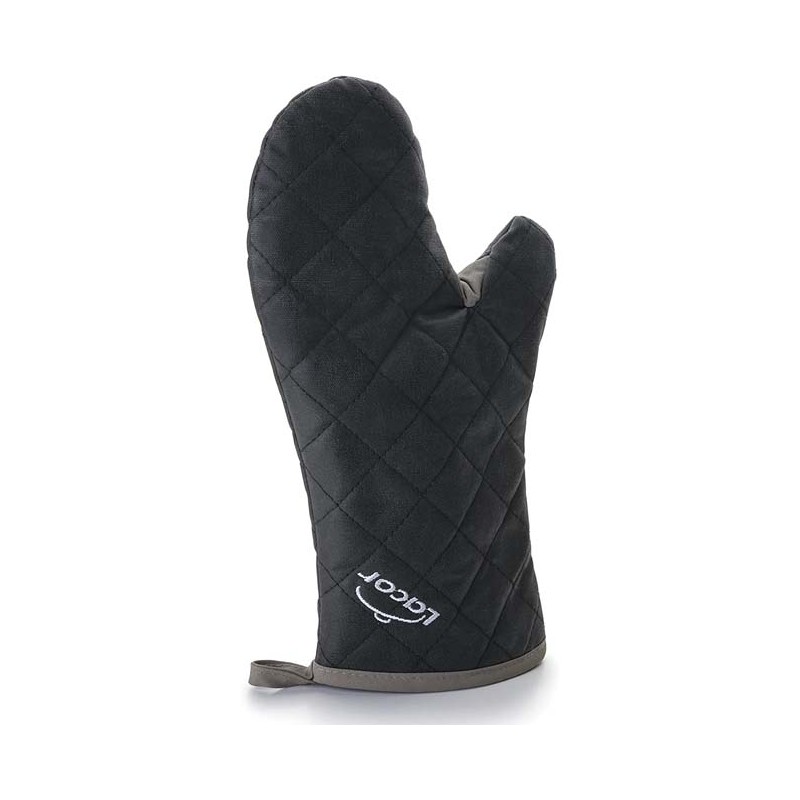 LACOR Guante de Cocina Lacor | Retardante a Llamas | Tela | Negro | 36 cm | Guante térmico profesional | Lacor