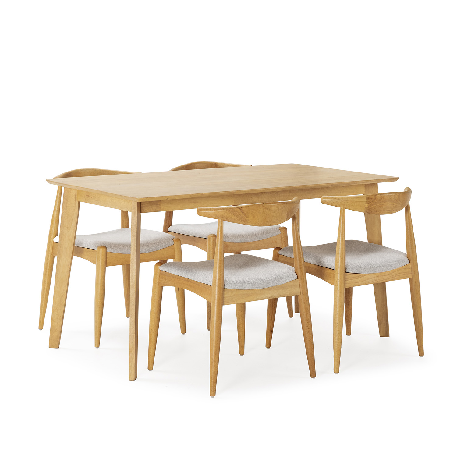 VS Venta-Stock Juego de mesa 140x80 cm y 4 sillas de comedor Corzo