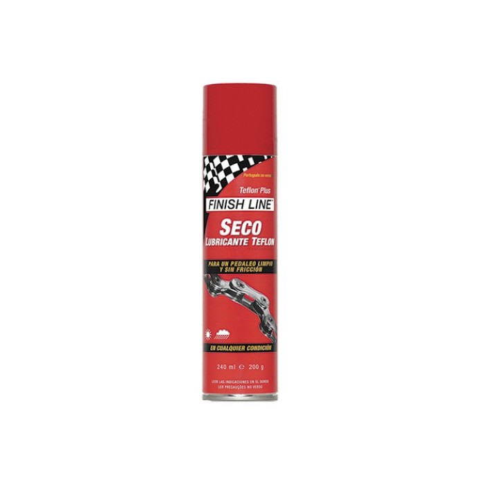 FINISH LINE | Lubricante De Transmisión Con Teflón Seco Aerosol 240ml - El lubricante “seco” original dentro de la industria - Ciclismo -Aceite para cadenas