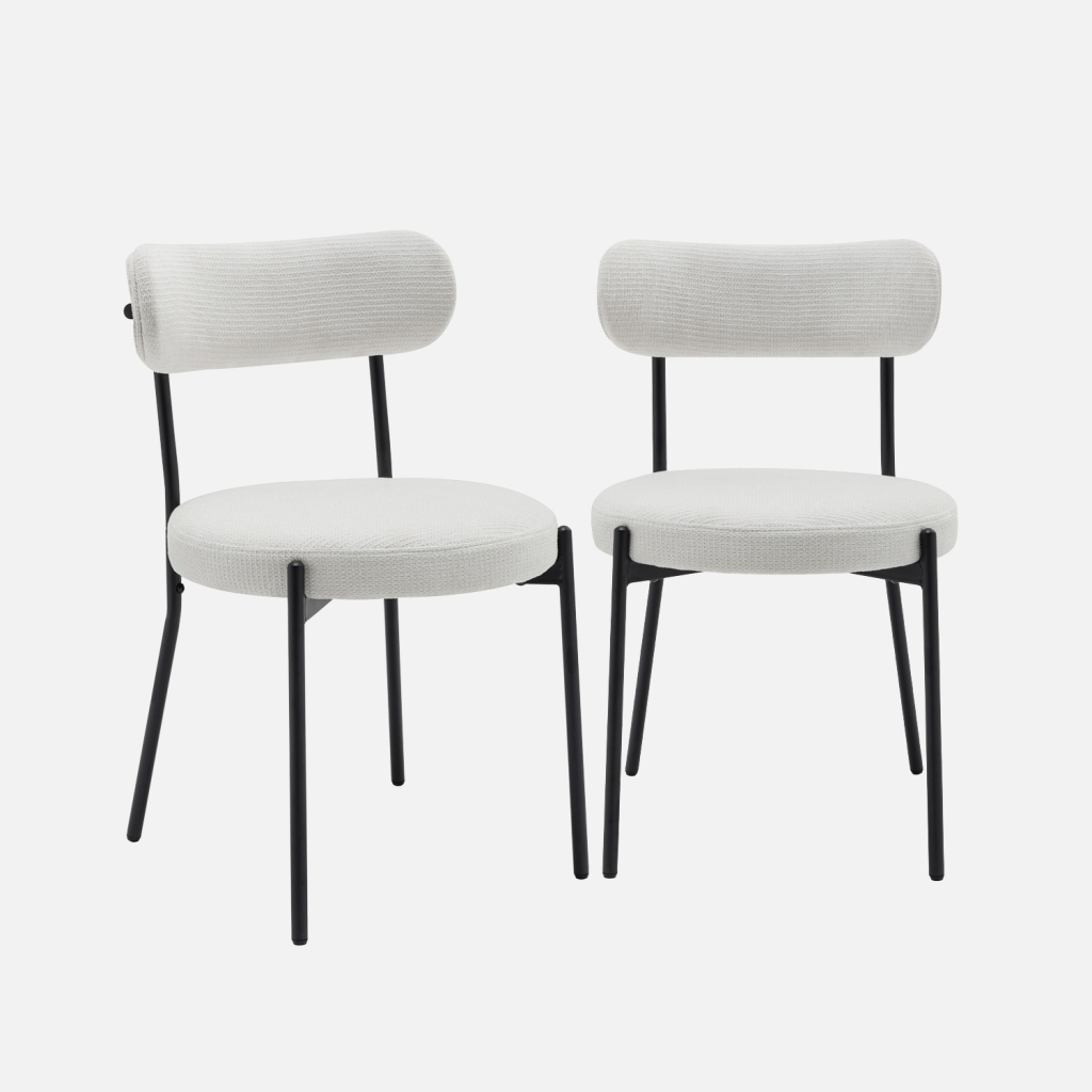 sweeek - Silla de metal y tela simple, set de 2 , Livia , 47x49x76