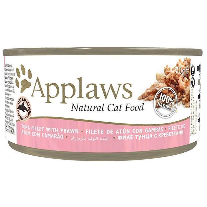 Applaws Lata Gatos Adultos Atún y Gambas  Comida húmeda en lata para gatosadultos de Applaws