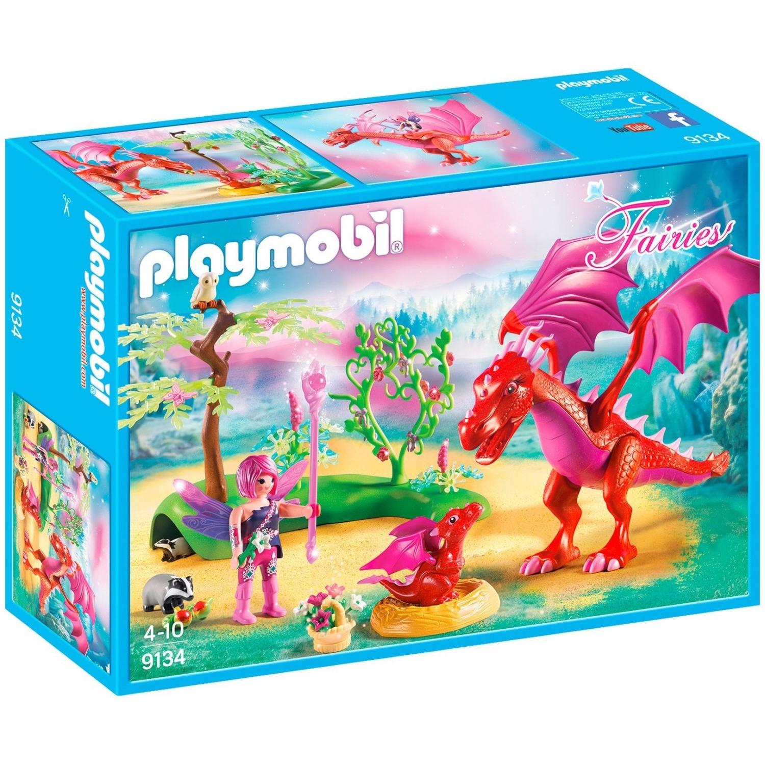 Dragón Rosa con Bebé y Hada - Playmobil Fairies 9134
