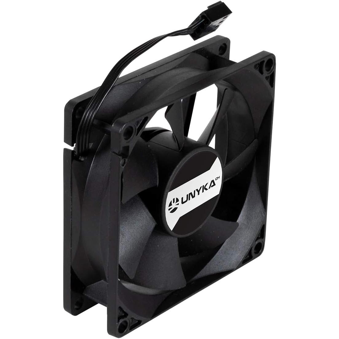 UNYKAch Ventilador Server 80 mm, Negro, 2000 RPM, 4 Pines, 7 Aspas
