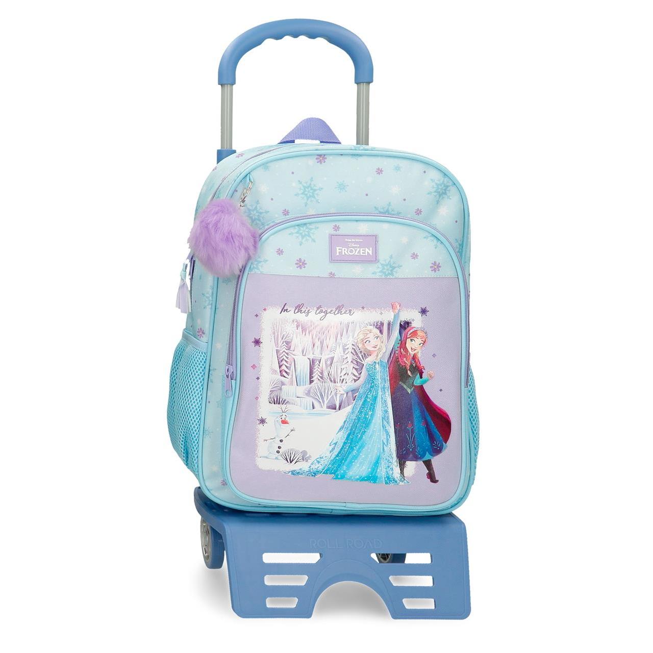 Mochila escolar con carro Frozen in this together 30x40x13cm Lila