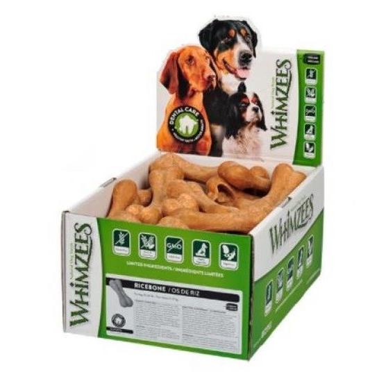Whimzees Hueso Arroz Hipoalergénico  Snack hipoalergénico para perros que mejora la salud bucodental