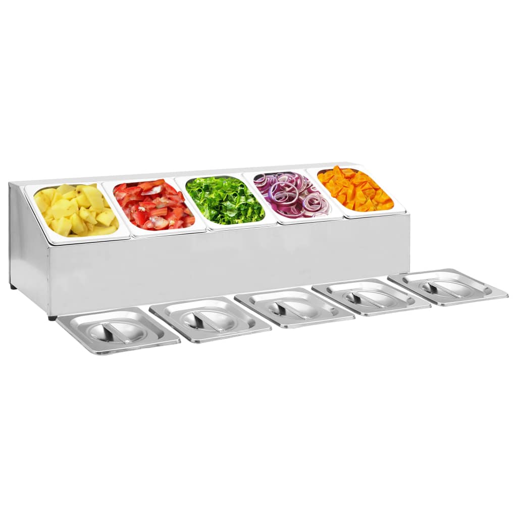 vidaXL Soporte Bandeja Gastronorm con 1/6 Acero Inoxidable Barra Dimensiones 22.5x49.7x21.5 cm (3 bandejas),  40x34x25 cm (4 bandejas),  22.5x66x21.5 cm (4 bandejas) y mas