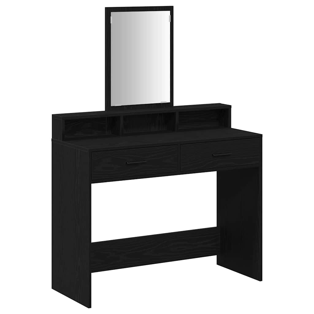 vidaXL Mesa Tocador Roble Negro 100 x 41 x 140 cm Madera de ingeniería