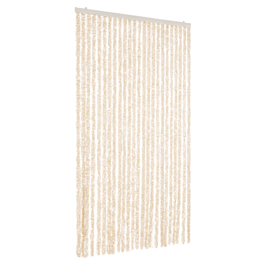 vidaXL Cortina Antimoscas Persiana Protección Chenilla 100x220 cm Color Beige,  beige and dark brown,  Gris y mas