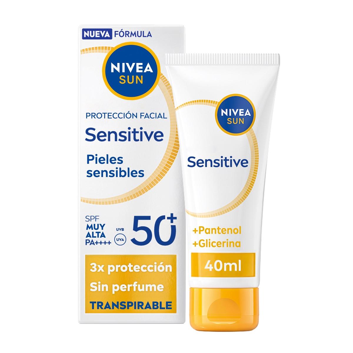 NIVEA Protección Facial UV Sensitive Transpirable SPF50+ 40 ml
