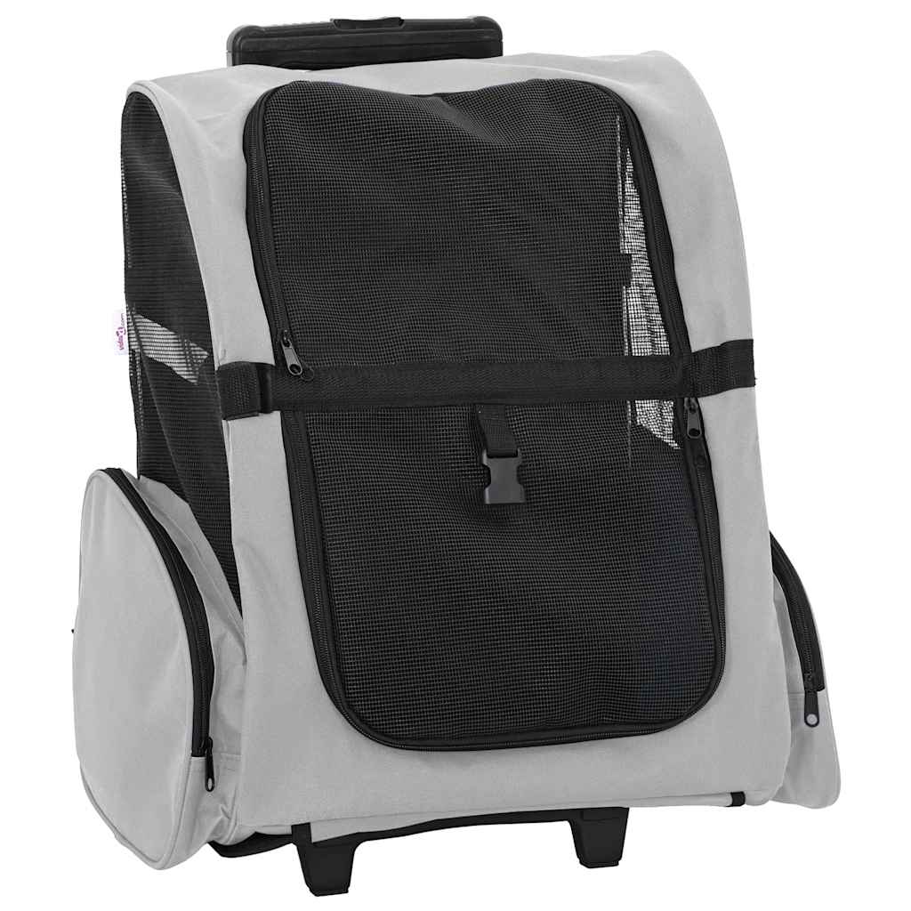 vidaXL Carrito para mascotas 3 en 1, diseño , 48 x 32 x (57-106) cm, tela Oxford