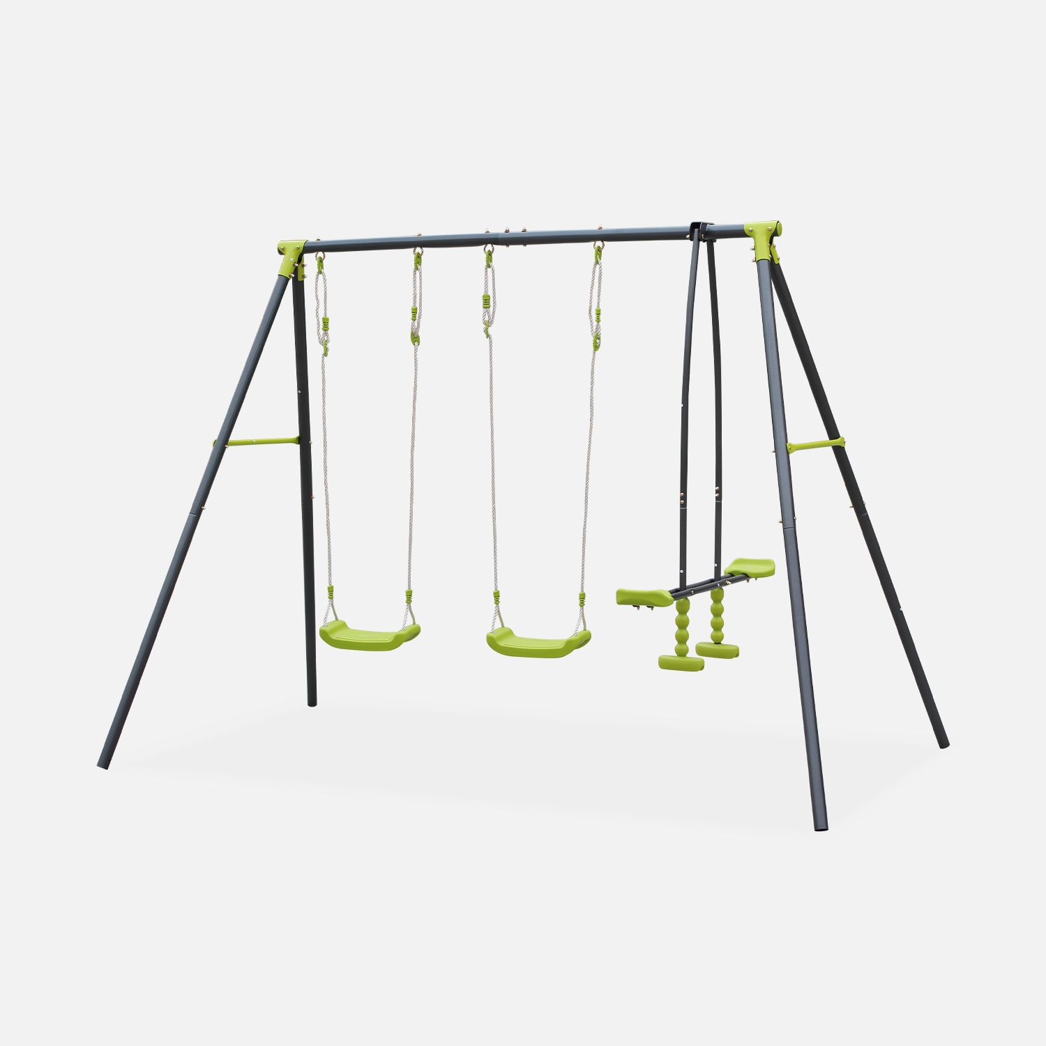 sweeek - Columpio y balancín con soporte , Tramontane , 272x154x197