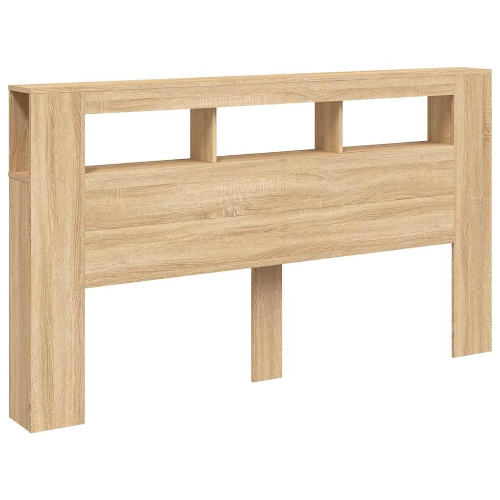 vidaXL Cabecero LED madera ingeniería roble Sonoma 180x18,5x103,5 cm