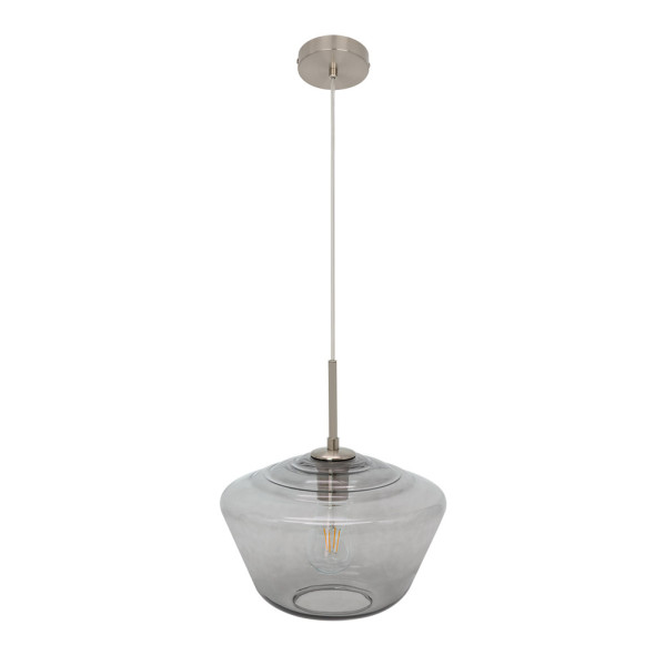 FABRILAMP Colgante Pinap 1xe27 Niquel/ahumado Regx30x30 Cm