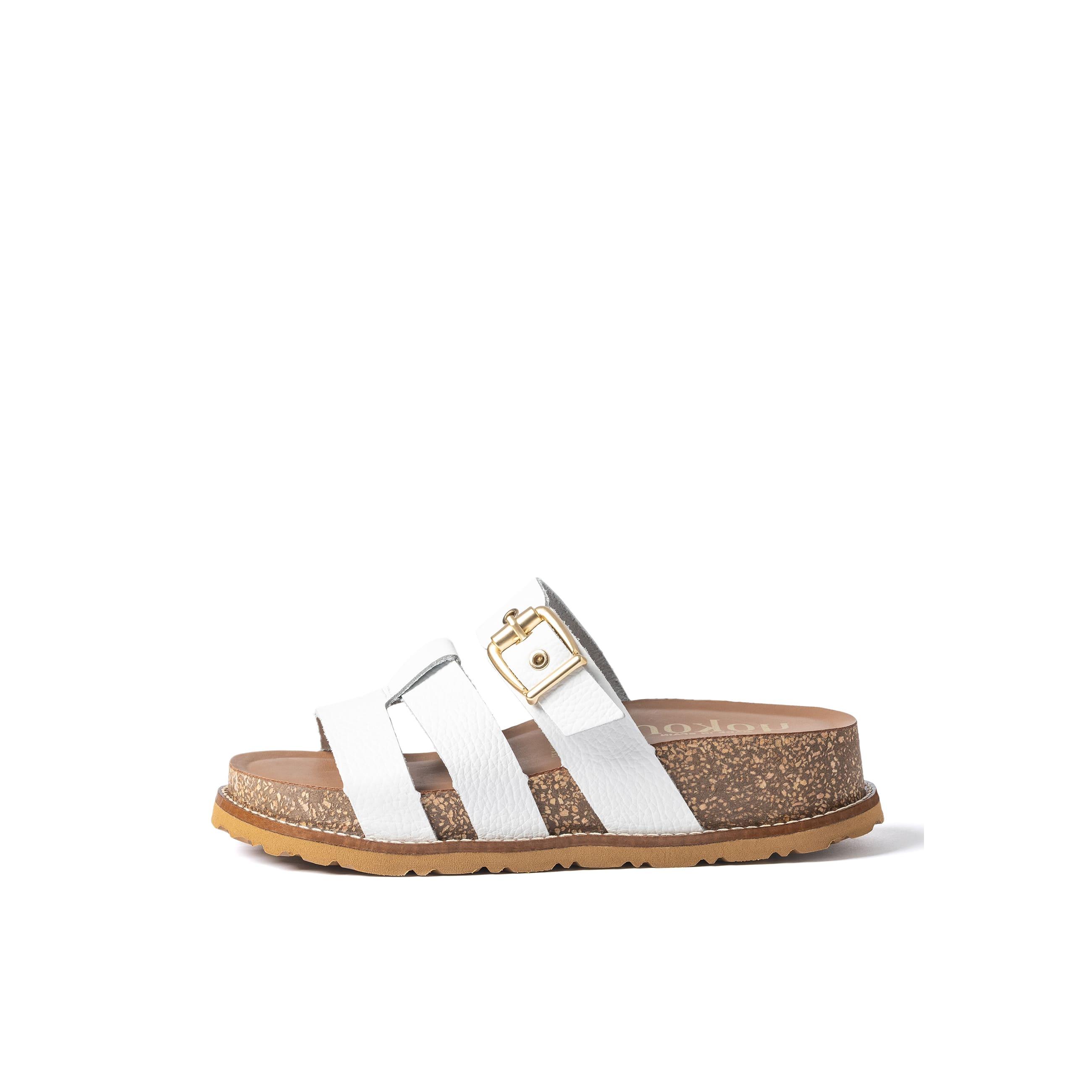 YOKONO Sandalia plataforma OCA-260 BLANCO | Zapatos mujer Primavera-Verano | Piel vacuna  Opak | 4 CM