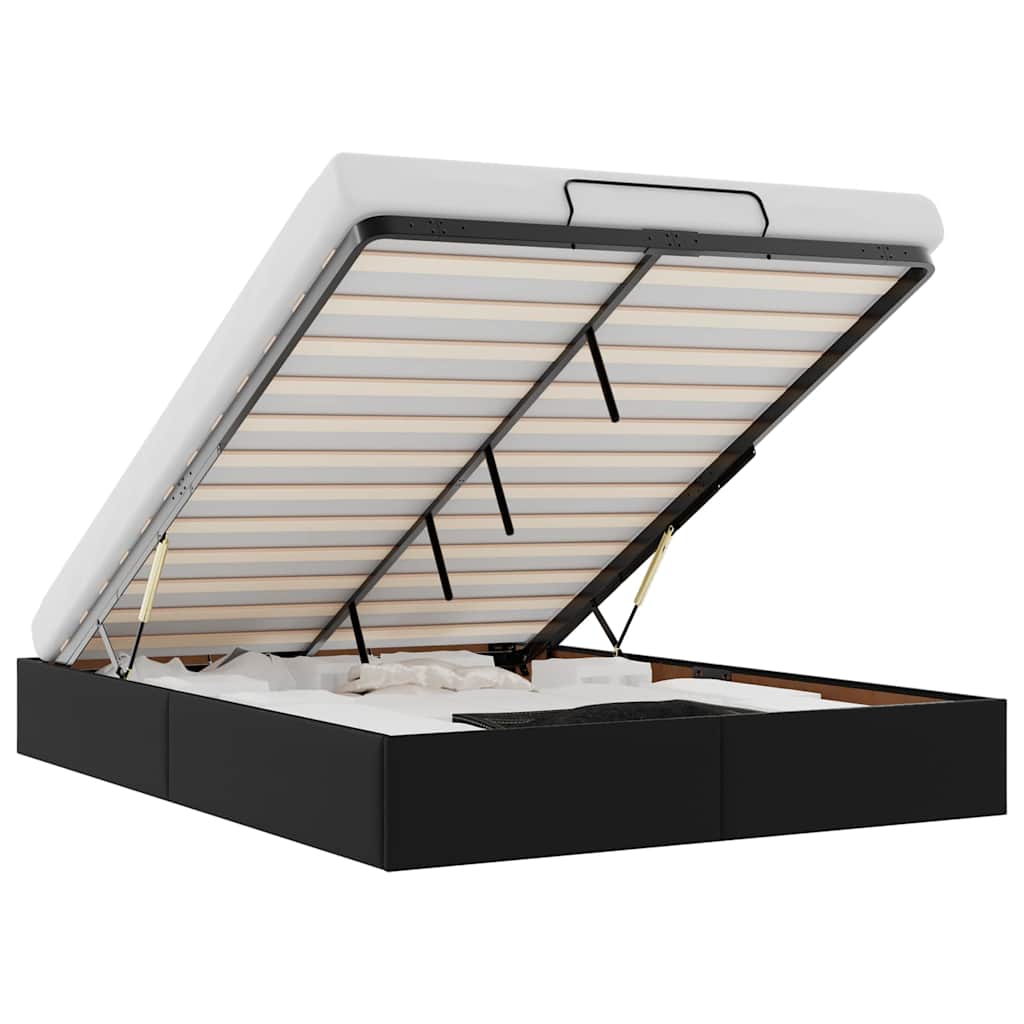 vidaXL Estructura de cama otomana sin colchón negro 140x200 cm