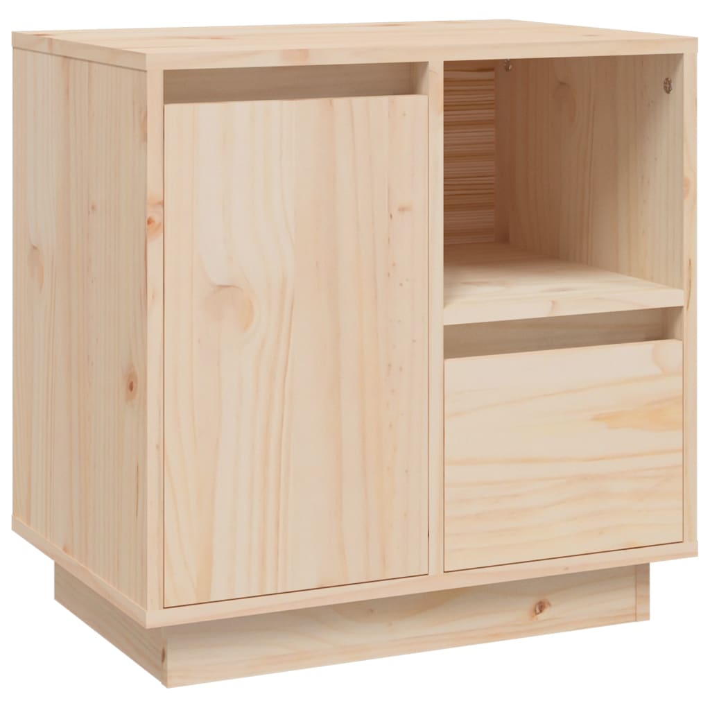 Vidaxl Mesita de Noche Madera Maciza de Pino 50x34x50 Cm Natural