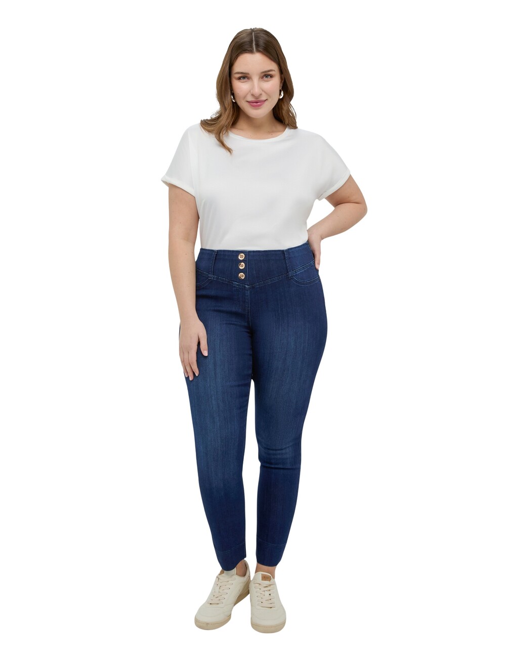 Fiorella Rubino - Jeggings azul oscuro con botones decorativos