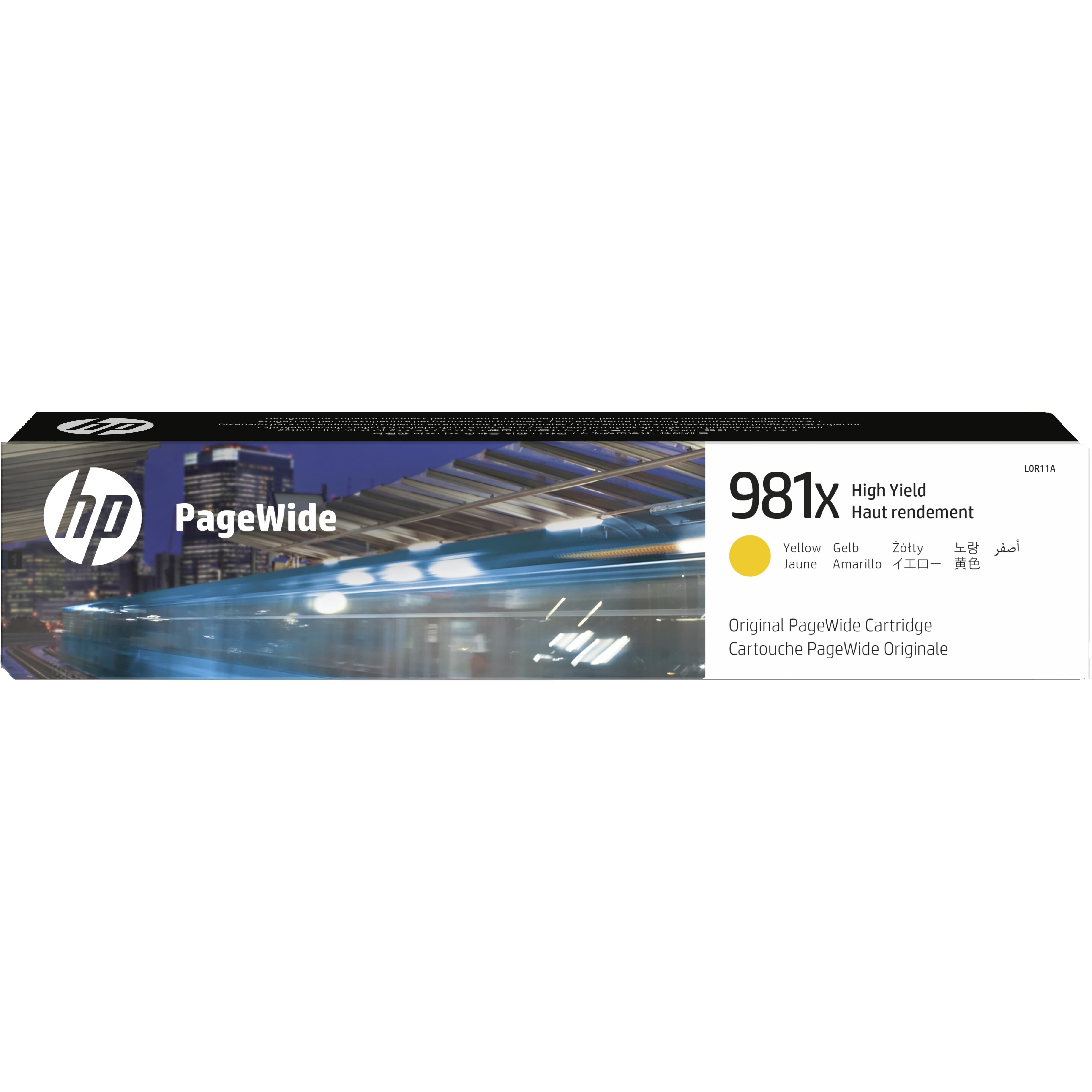Cartucho original HP PageWide 981X amarillo de alto rendimiento