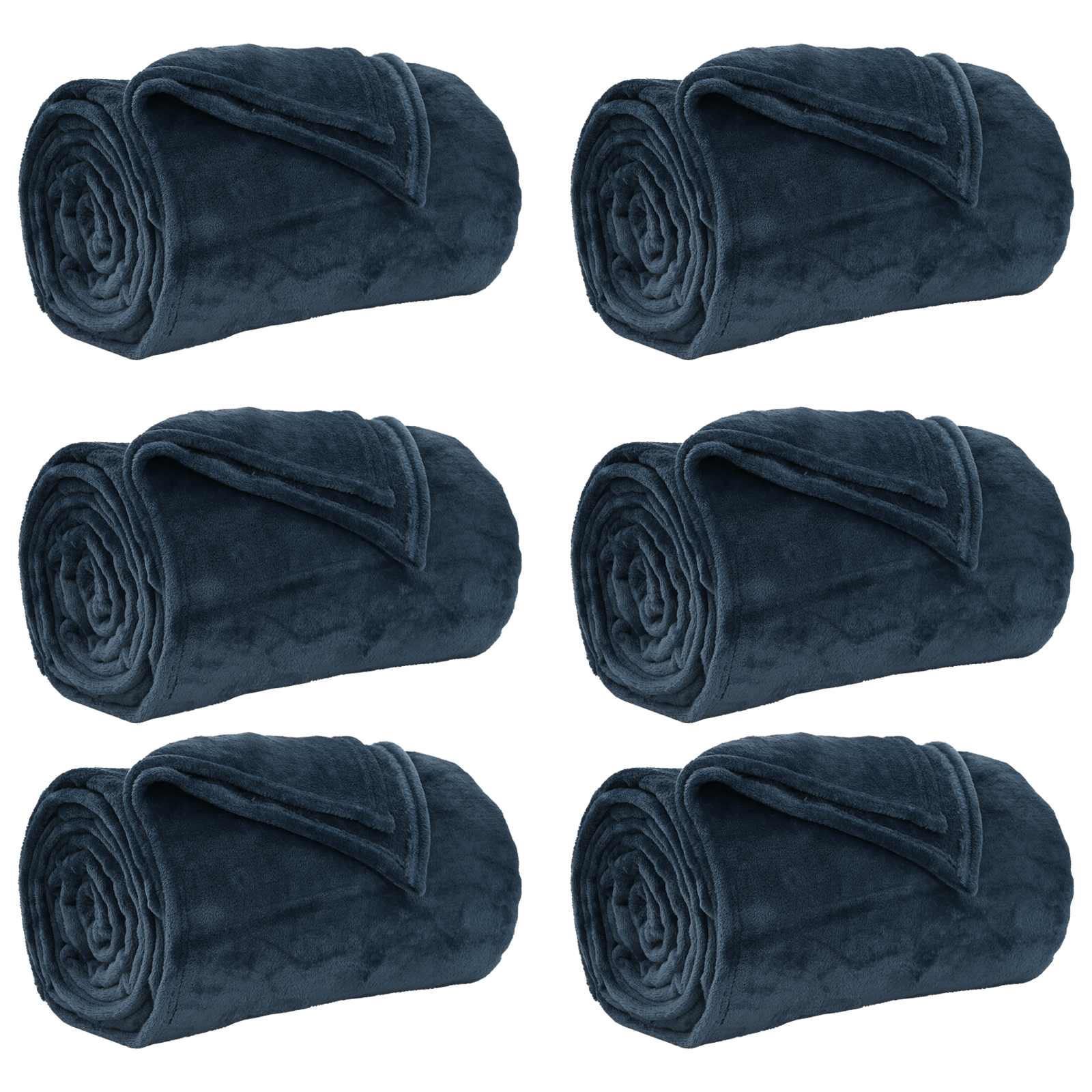 vidaXL Mantitas de Sofá 6 pcs Azul marino 240 x 270 cm Lana